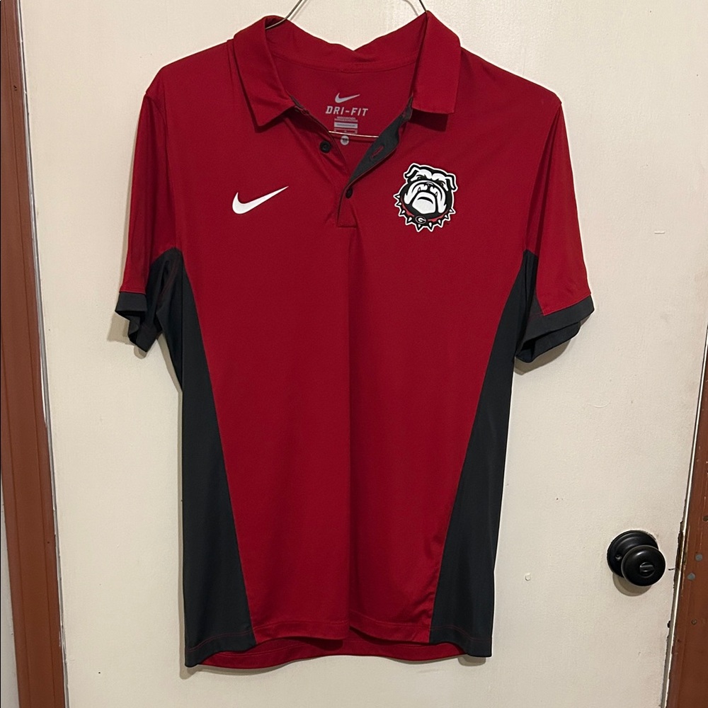 Nike GA Bulldogs Men's Red and Black Polo Shirt